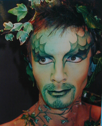 Green Man painted by Karen Grace for a magazine cover.